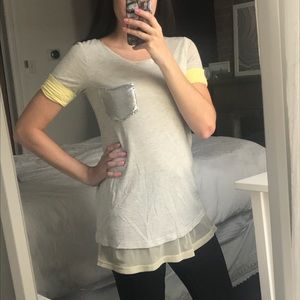 Statement T-shirt with metallic pocket